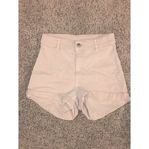 Light Pink Ladies Denim High Waisted Jean Shorts Size 2/Small